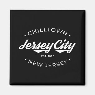 Jersey City New Jersey Chilltown - Black - Small - Magnet
