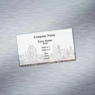 Jersey City NJ - Police Boat By Colgate Clock Magnetic Business Card