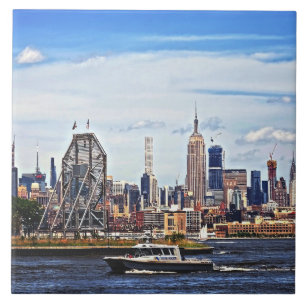 Jersey City NJ - Police Boat By Colgate Clock Tile