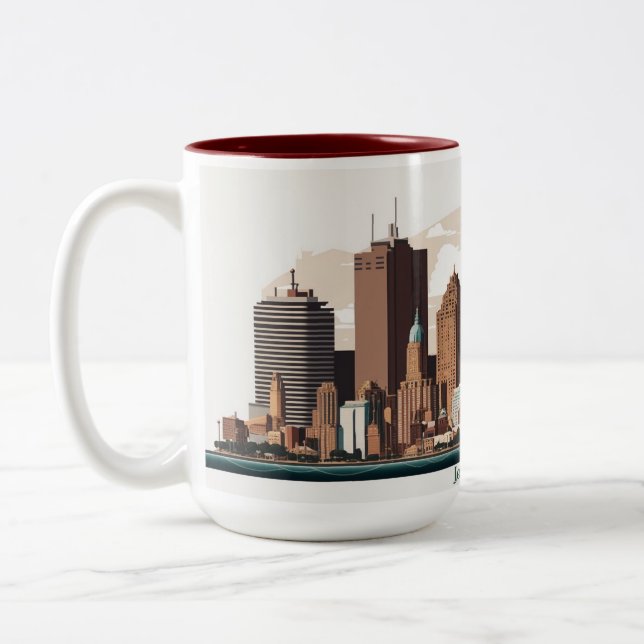 Jersey City Skyline Mug Illustration (Left)