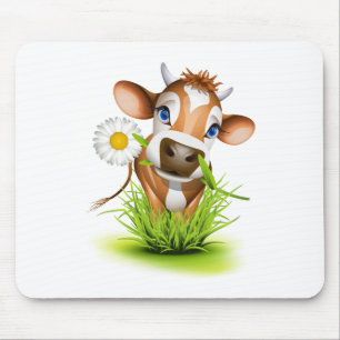 Jersey cow in grass mouse pad