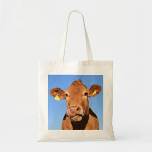 Jersey Cow Licking its Nose Tote Bag