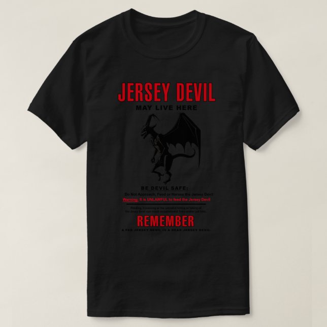 Jersey Devil Cryptid Activity Sign T-Shirt (Design Front)