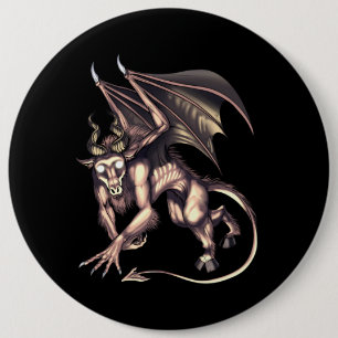 Jersey Devil Cryptid Creature 6 Cm Round Badge