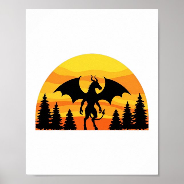 Jersey Devil Sunset — Vintage Cryptid Poster (Front)