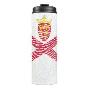 Jersey Flag Fingerprint Country Pride Identity Thermal Tumbler