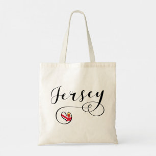 Jersey Flag Heart, Channel Islands Tote Bag
