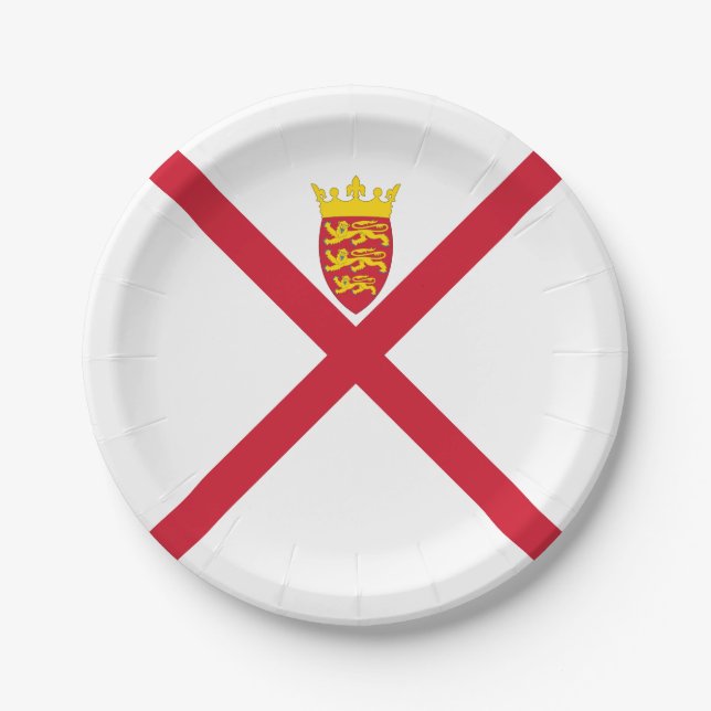 Jersey Flag Paper Plate (Front)
