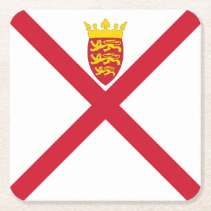 Jersey Flag Square Paper Coaster