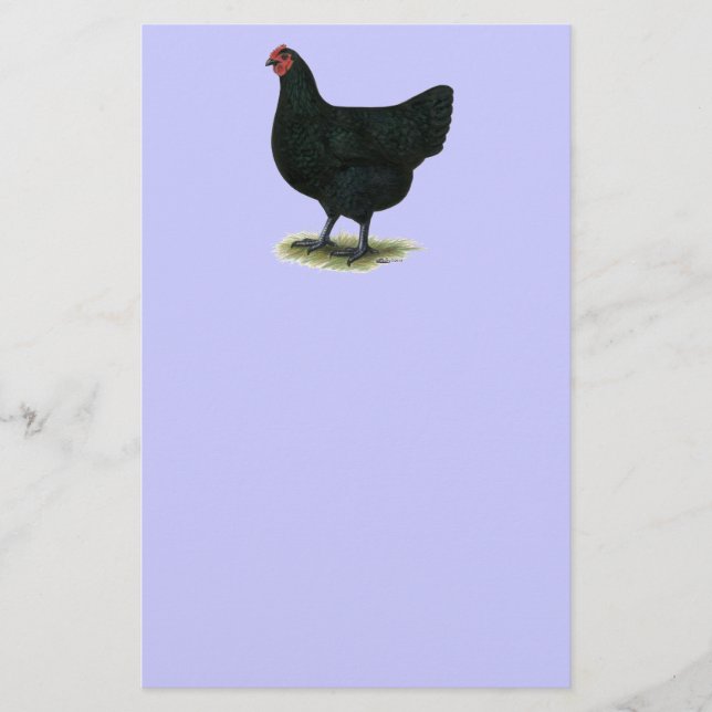 Jersey Giant:  Black Hen Stationery (Front)