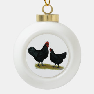 Jersey Giant Chickens Ceramic Ball Christmas Ornament