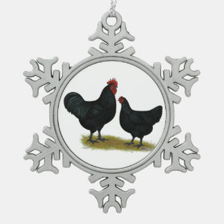 Jersey Giant Chickens Snowflake Pewter Christmas Ornament