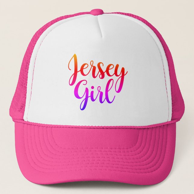 Jersey Girl Hat NJ New Jersey Baseball Hat Trucker (Front)