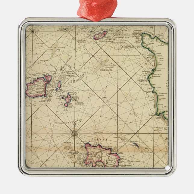 Jersey, Guernsey Metal Tree Decoration (Front)