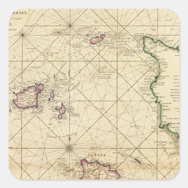 Jersey, Guernsey Square Sticker (Front)