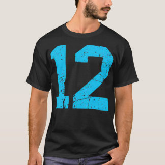 Jersey Lucky Number #12 Sports Uniform Sky Blue Vi T-Shirt