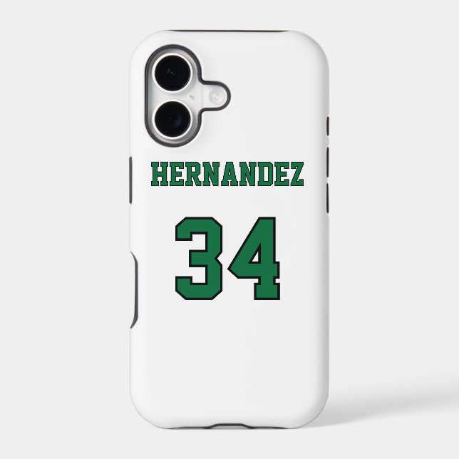 Jersey Name Number Black White and Green (Back)