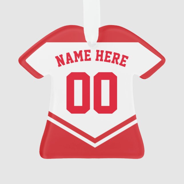 Jersey Name Number Ornament Template Hockey Soccer (Back)