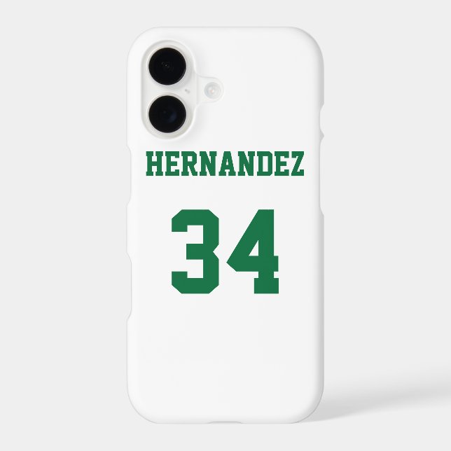 Jersey Name Number White and Green (Back)