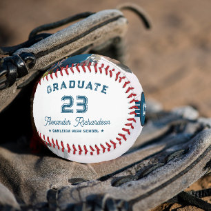 Jersey Number   Blue Graduation Monogram Baseball