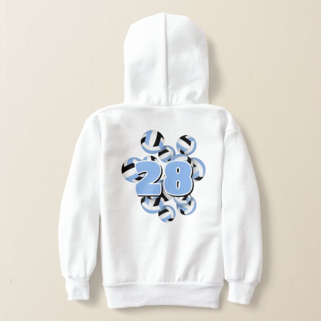 jersey number clustered lt blue black volleyballs (Laydown Back)