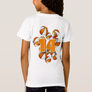 jersey number clustered orange white basketballs T-Shirt