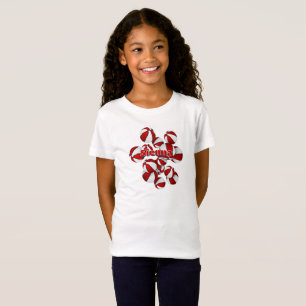 jersey number red white team colours basketballs T-Shirt