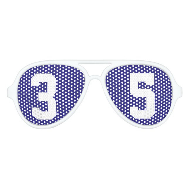 Jersey Number Team Spirit Aviator Sunglasses (Front)