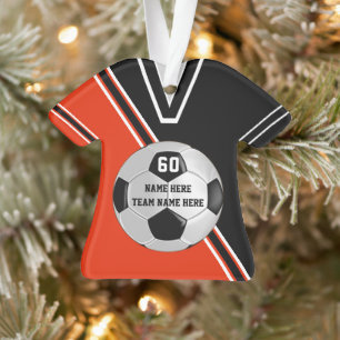 Jersey Personalised Soccer Ornaments Orange, White