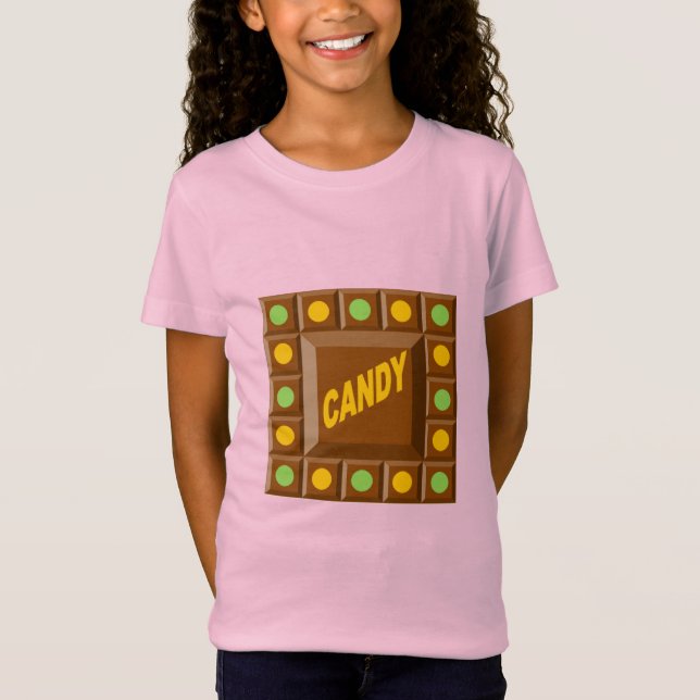 Jersey pink T-shirt girls CHOCOLAT BONBONS (Front)