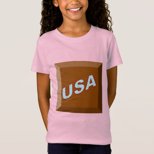 Jersey pink T-shirt with designer DESIGN CHOCOLAT  (Front)