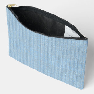 Jersey Stripe Knit Pattern in Baby Blue Accessory Pouch
