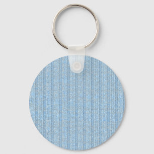 Jersey Stripe Knit Pattern in Baby Blue Key Ring