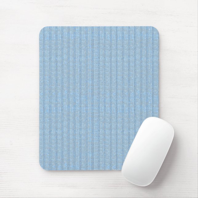 Jersey Stripe Knit Pattern in Baby Blue  Mouse Pad (With Mouse)