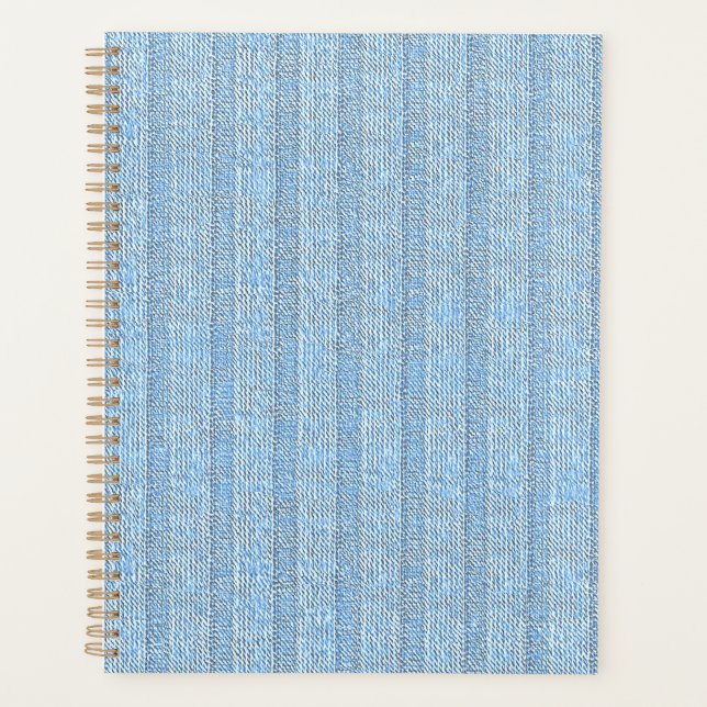 Jersey Stripe Knit Pattern in Baby Blue  Planner (Front)
