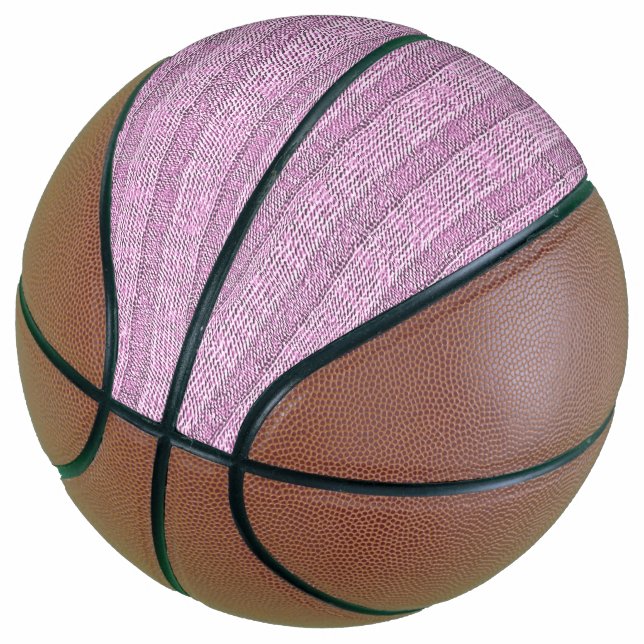 Jersey Stripe Knit Pattern in Powder Pink Basketball (Angled)