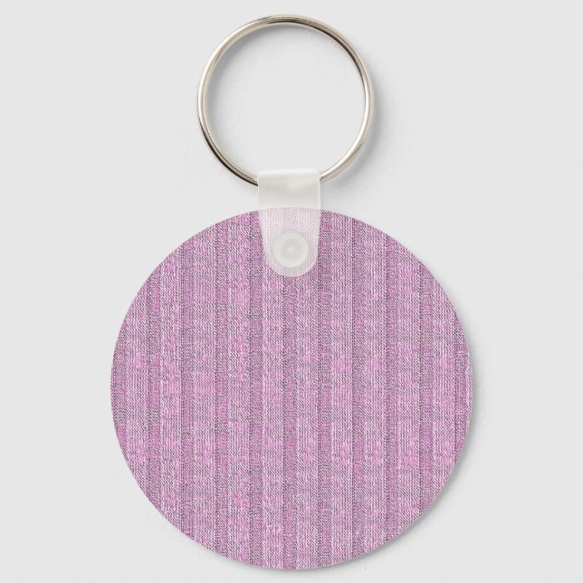 Jersey Stripe Knit Pattern in Powder Pink Key Ring (Front)