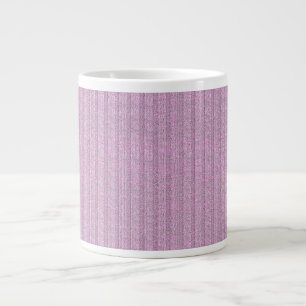 Jersey Stripe Knit Pattern in Powder Pink Large Coffee Mug