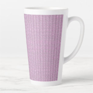 Jersey Stripe Knit Pattern in Powder Pink Latte Mug