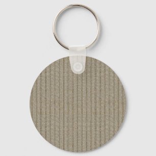 Jersey Stripe Knit Pattern in Soft Beige Key Ring