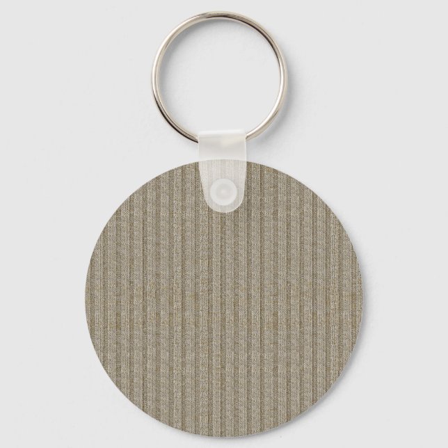 Jersey Stripe Knit Pattern in Soft Beige Key Ring (Front)
