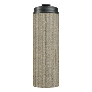Jersey Stripe Knit Pattern in Soft Beige Thermal Tumbler