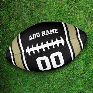 Jersey Stripes Black Gold Personalized Football