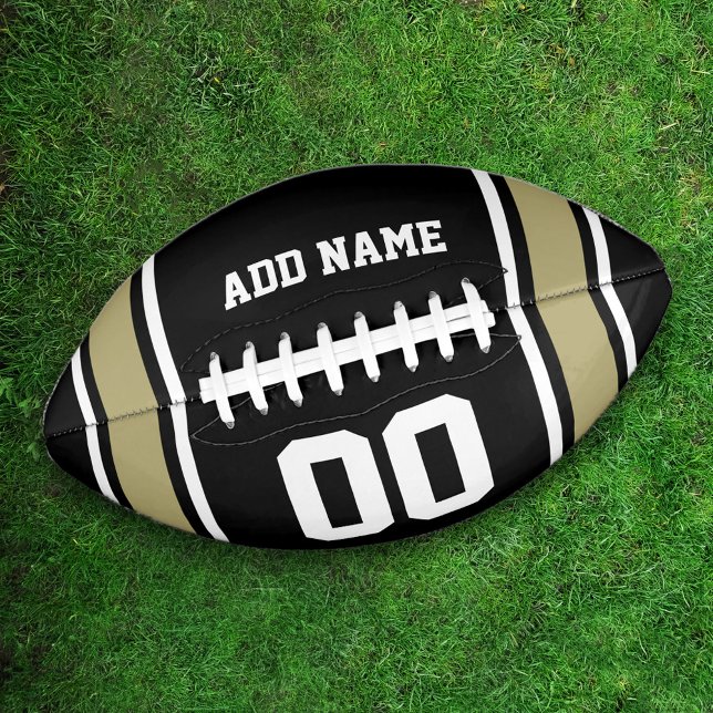 Jersey Stripes Black|Gold Personalized Football (Creator Uploaded)