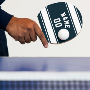 Jersey Style Blue and White Personalised Ping Pong Paddle