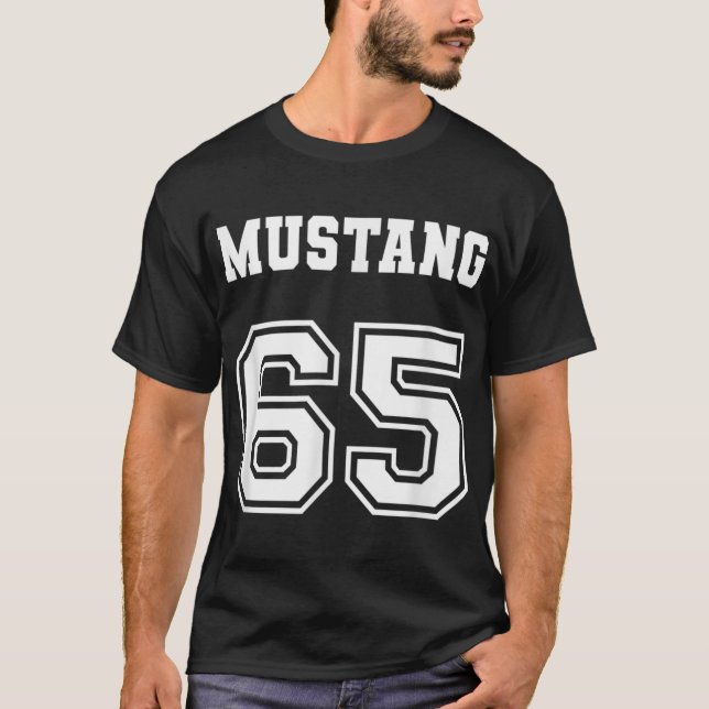Jersey Style Classic Mustang 65 1965 Horse Airplan T-Shirt (Front)