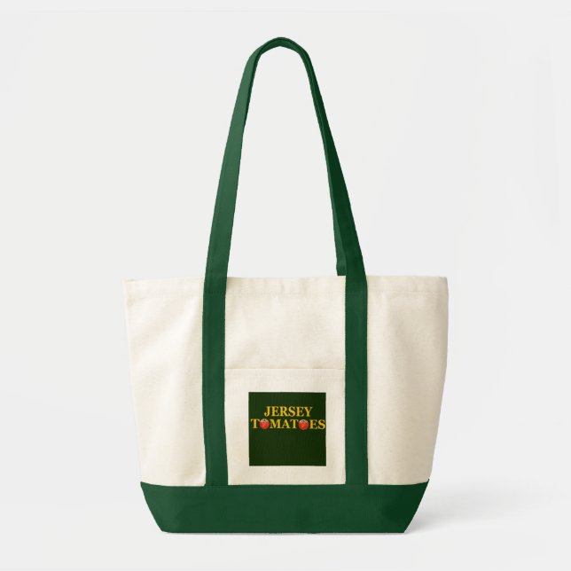 Jersey Tomatoes Classic Green and White Tote (Front)