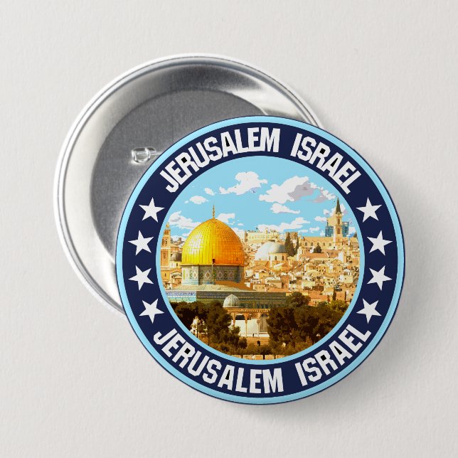 Jerusalem                                          7.5 cm round badge (Front & Back)