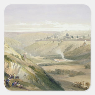 Jerusalem, April 5th 1839, plate 18 from Volume I Square Sticker