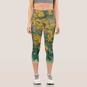 Jerusalem Artichoke Flowers by Claude Monet Capri Leggings